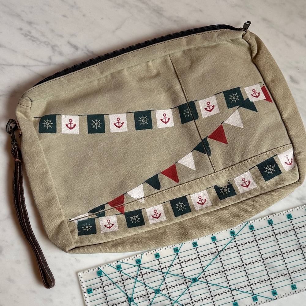 Canvas Tablet Case with nautical flags